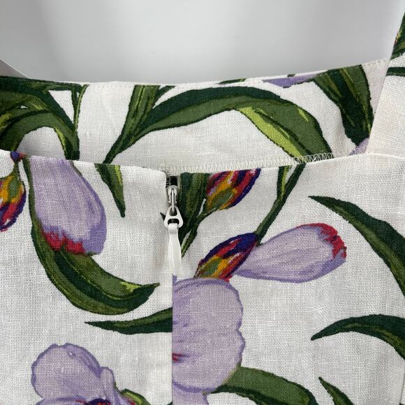 GABRIELLE UNION Balee Tank Size Large Split Hem Linen Blend Floral Summer NWT - Picture 11 of 14